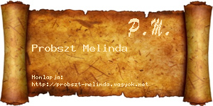 Probszt Melinda névjegykártya